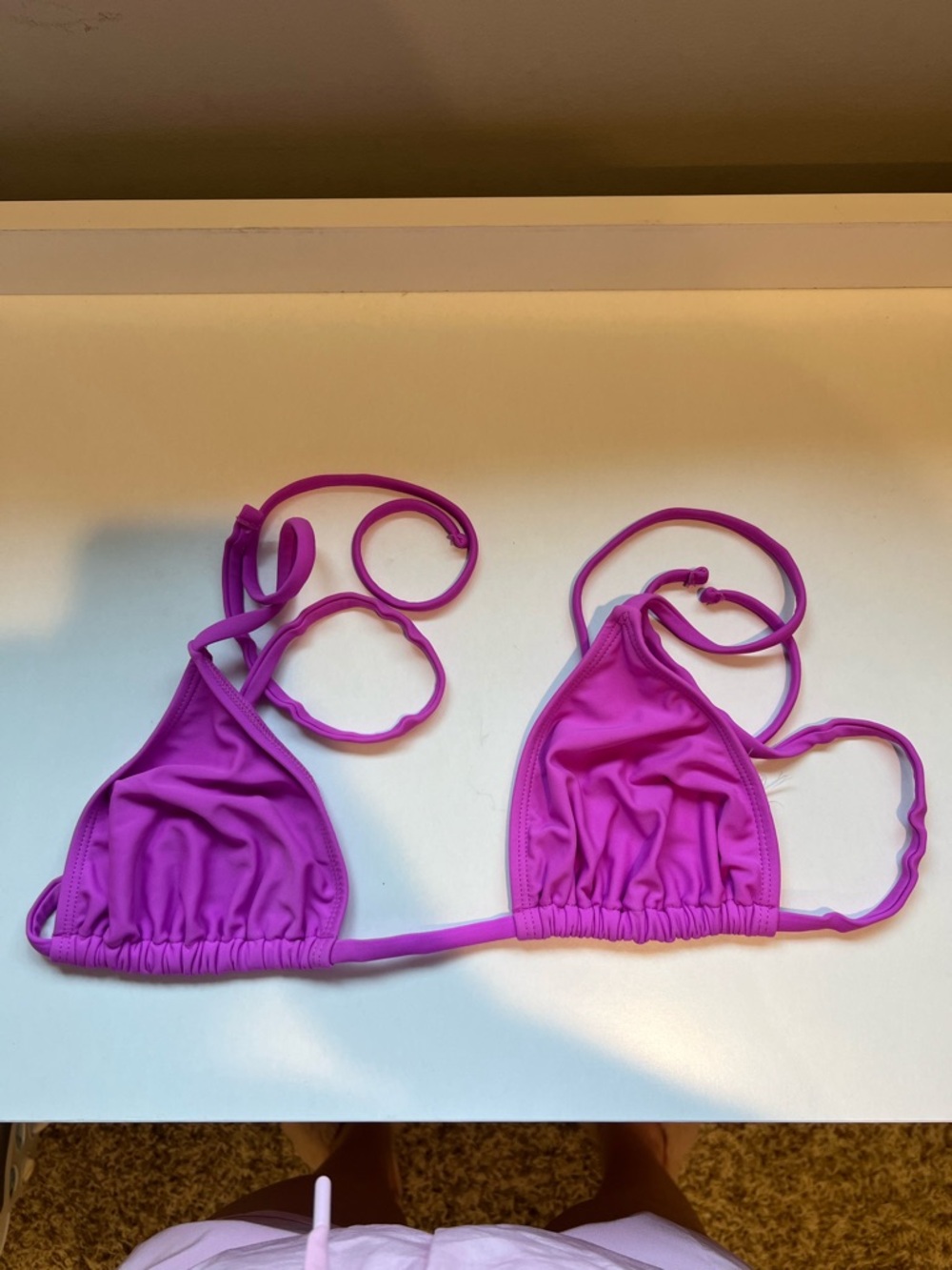 Bright Magenta Triangle Bikini Top